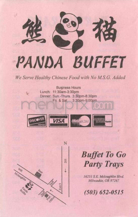 Menu of Panda Buffet in Brownsville, TX 78521