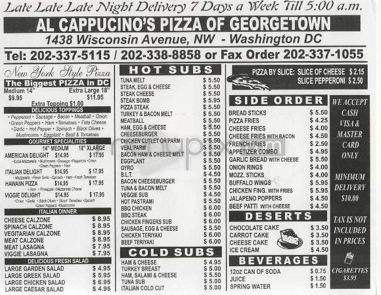 /502155/Al-Cappuchinos-Pizza-Washington-DC - Washington, DC